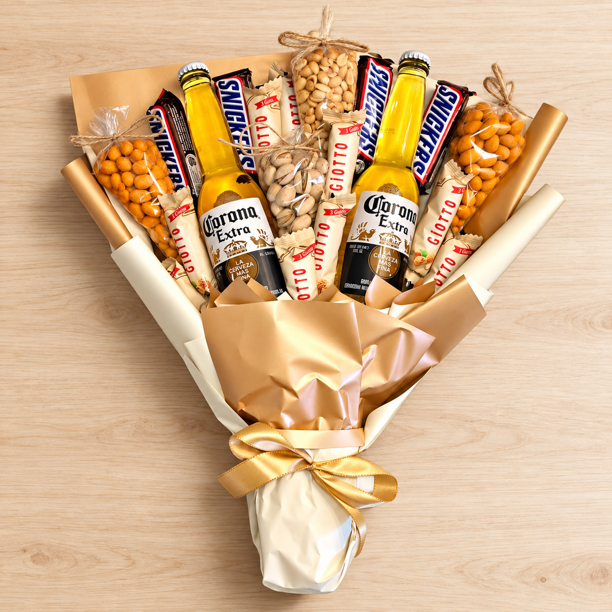 Beer bouquet "Corona Party" - gift set with Corona beer, snacks & sweet treats