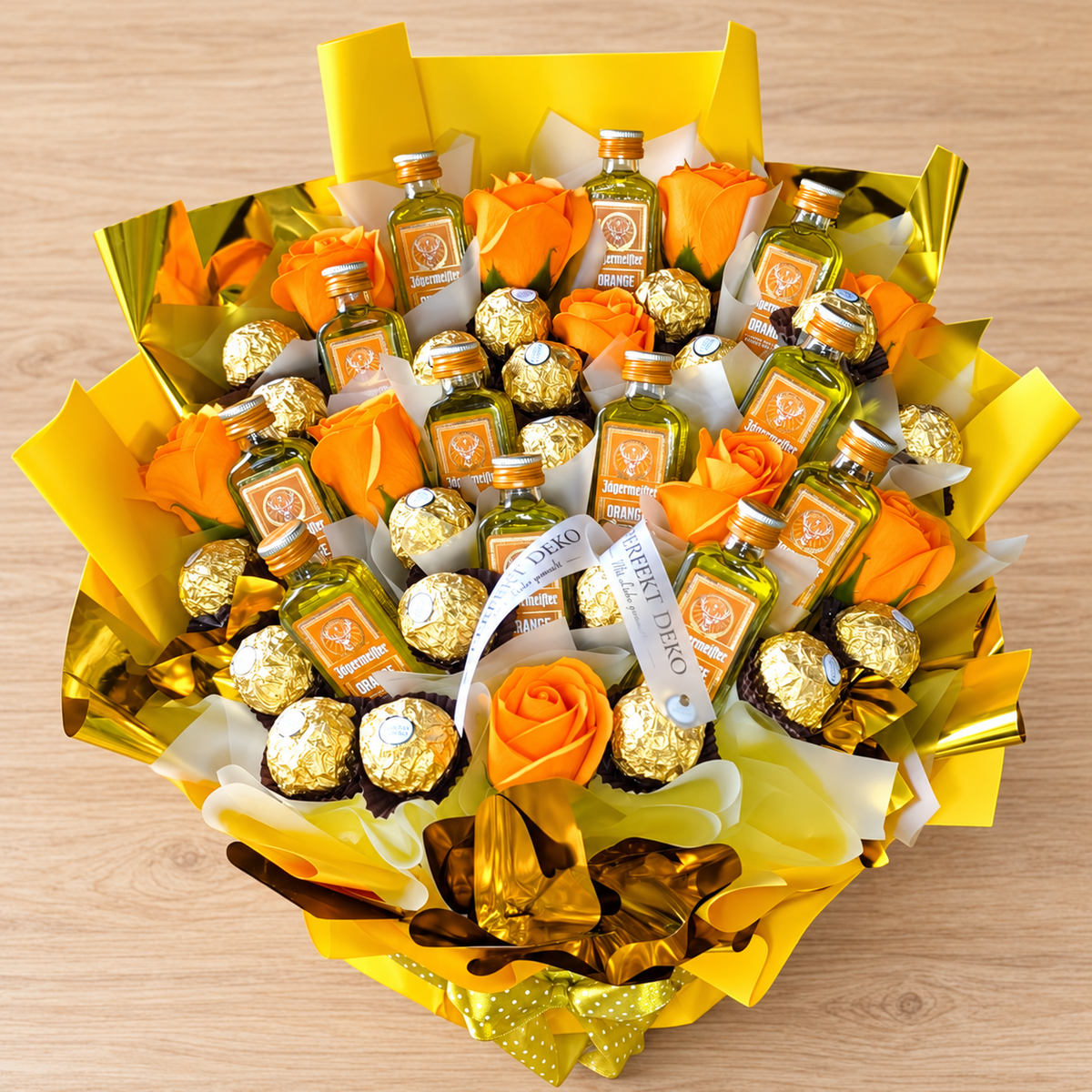Jägermeister Orange Luxus Box L mit Ferrero Rocher & Seifenrosen