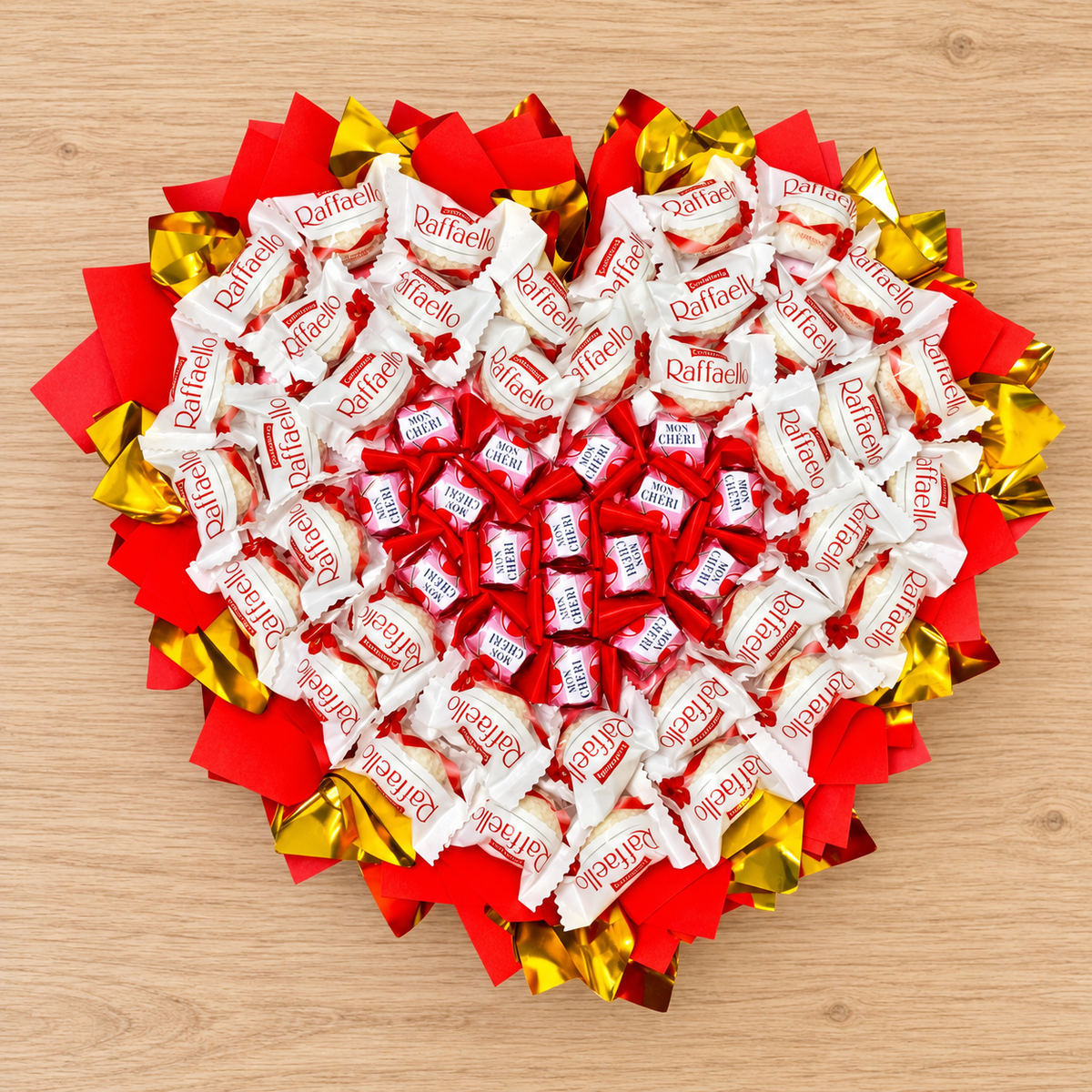 Edible bouquet "Mon Chéri & Raffaello" – Exclusive chocolate gift with Mon Chéri and Raffaello