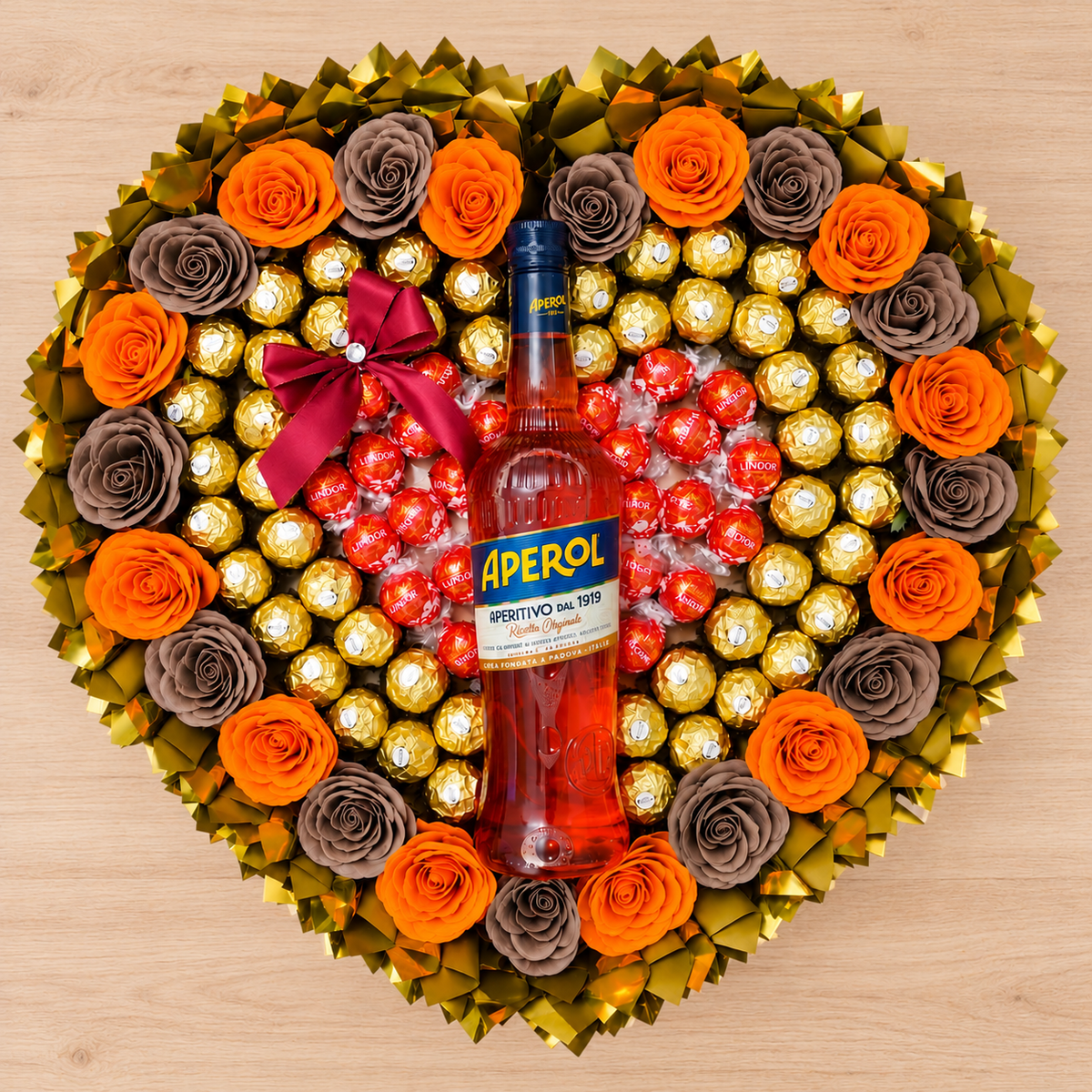 Luxus Pralinenstrauß mit Aperol, Ferrero Rocher & Lindt Lindor