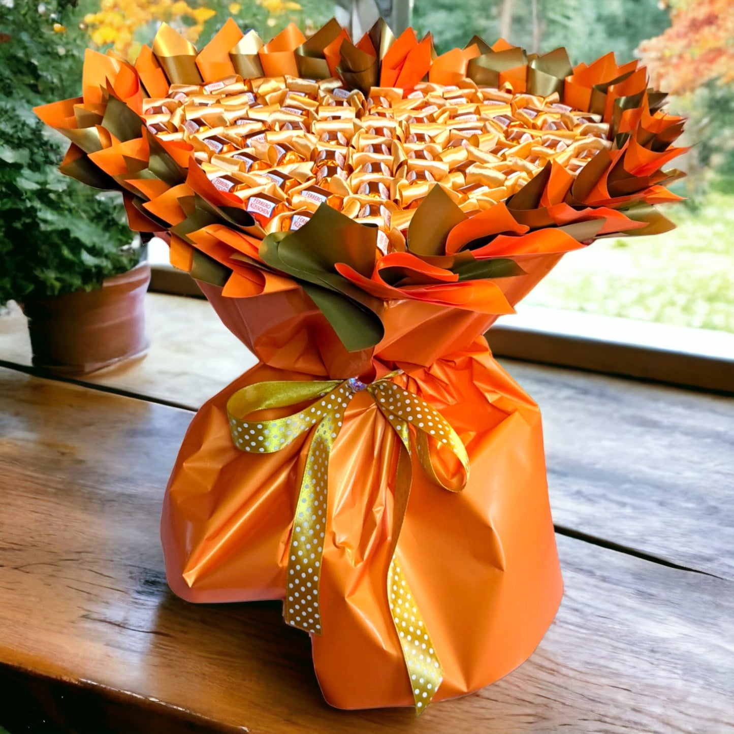 Essbarer Blumenstrauß "Ferrero Küsschen" – Pralinenstrauß für besondere Anlässe