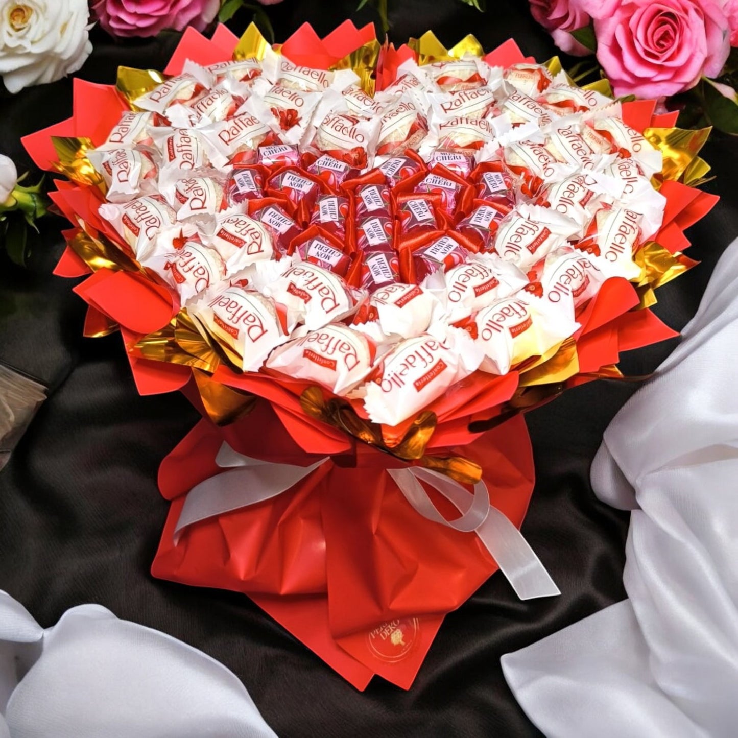 Edible bouquet "Mon Chéri & Raffaello" – Exclusive chocolate gift with Mon Chéri and Raffaello