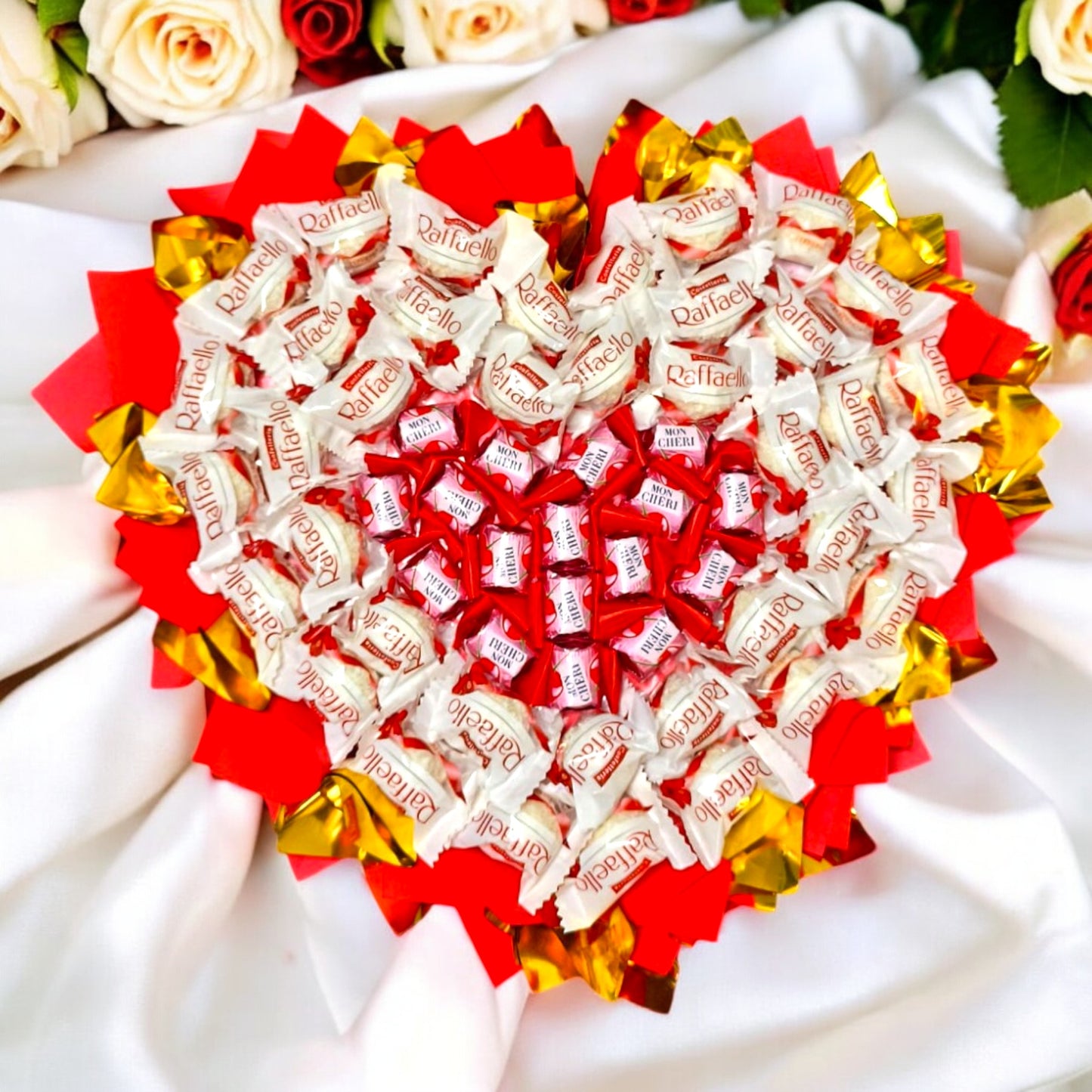 Edible bouquet "Mon Chéri & Raffaello" – Exclusive chocolate gift with Mon Chéri and Raffaello
