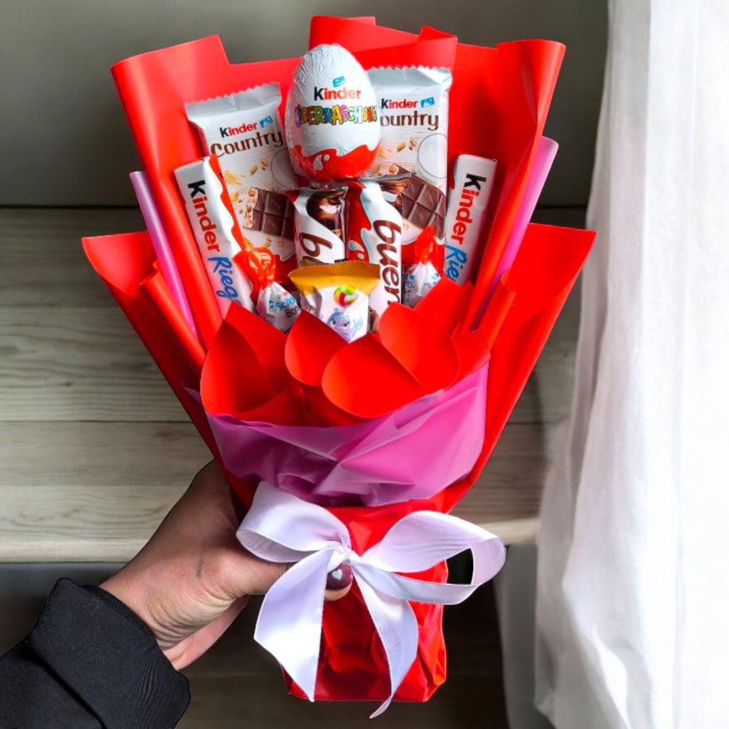 2x Mini-Süßigkeitensträuße – Kinder Schokolade Bouquet