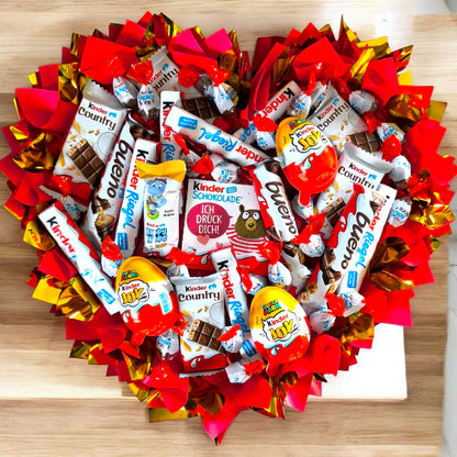 Kinder Schoko Süßigkeitenstrauß – Geschenk mit Riegeln, Schoko-Bons & mehr