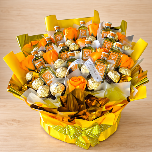 Jägermeister Orange Luxus Box L mit Ferrero Rocher & Seifenrosen