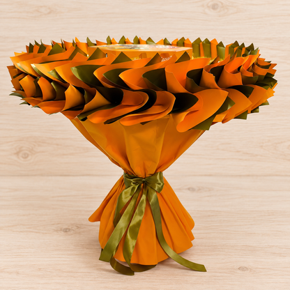 Ferrero Küsschen XL Strauss in Orange-Gold – Schokoladengeschenk