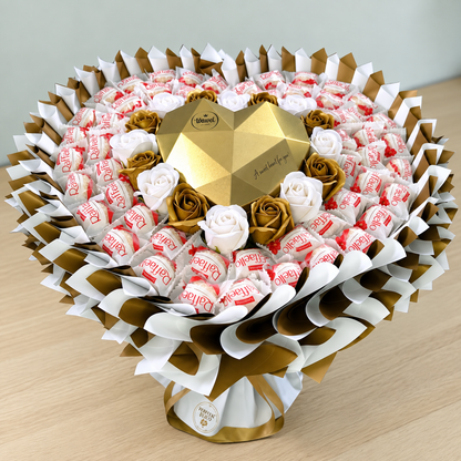 Raffaello Geschenkstrauß XL in Herzform – Edle Überraschung mit Wawel Choco