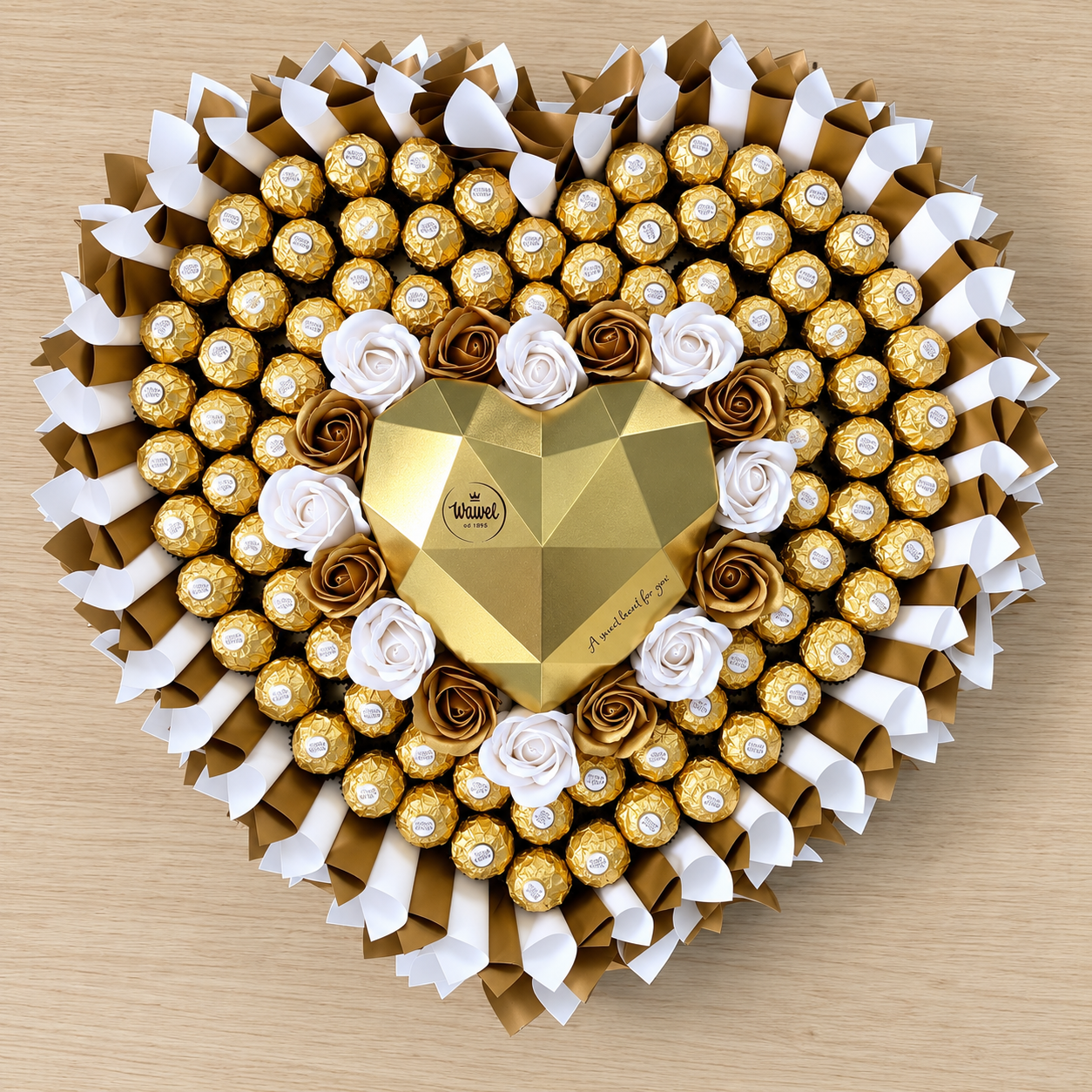 Exklusiver Schokoladenstrauß XL in Herzform mit Ferrero Rocher – Geschenk für besondere Anlässe