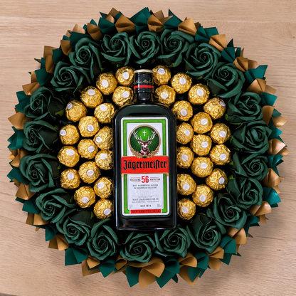 Jägermeister Geschenkstrauß mit Ferrero Rocher – Edles Geschenk für Genießer