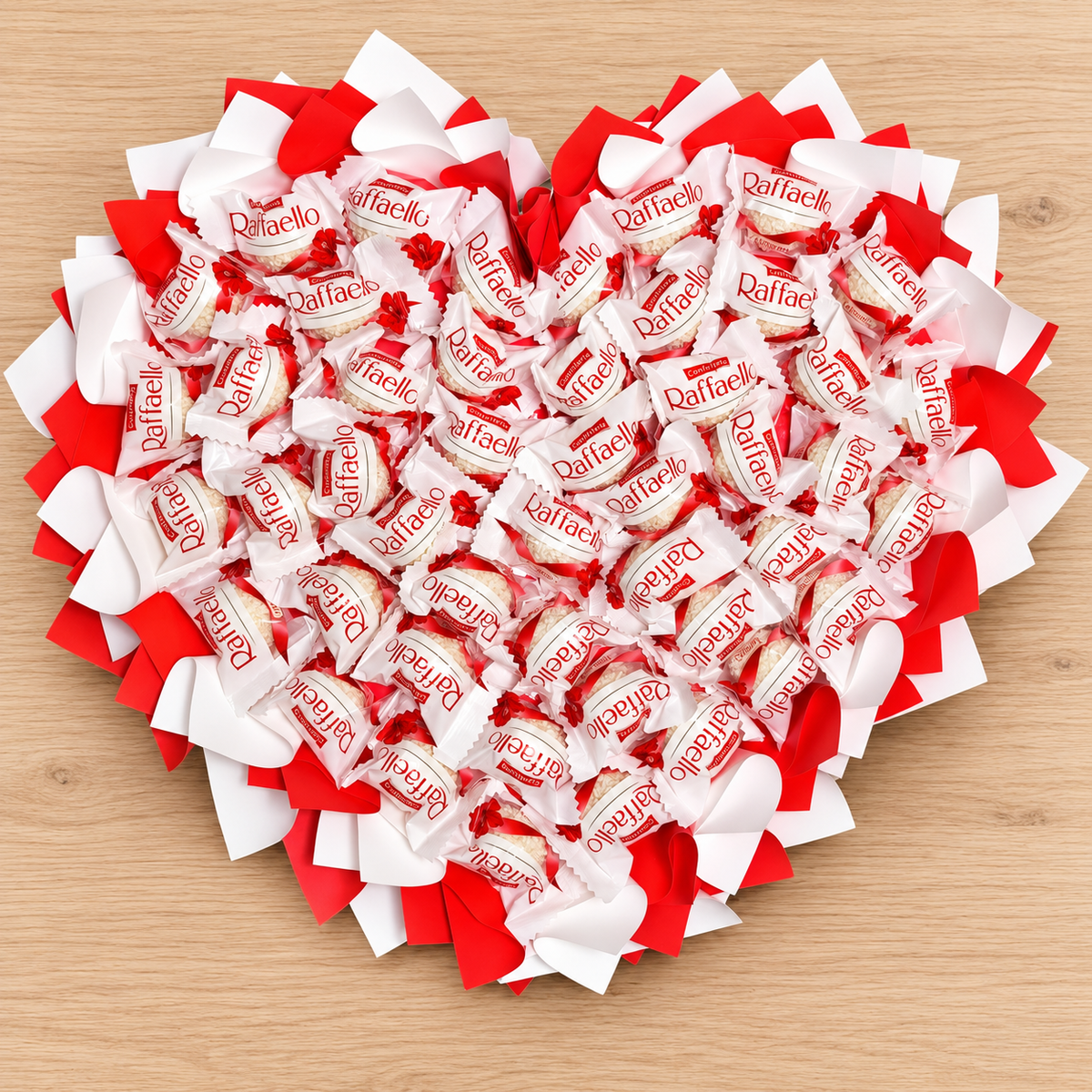 Raffaello Herzstrauß „Sweet Princess“ – Geschenk in Rot und Weiß