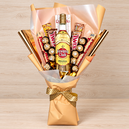Rum Strauss mit Ferrero Rocher & Schokolade – Geschenk für Männer