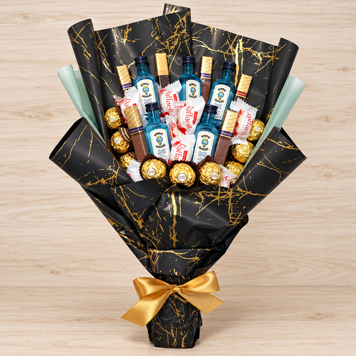 Bombay Sapphire Gin Strauss mit Ferrero Rocher & Raffaello