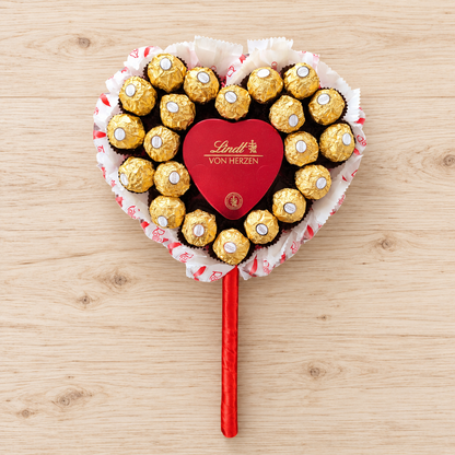 Mini-Lutscher mit Ferrero Rocher, Raffaello & Lindt Herz