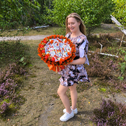 Majestätischer XL Schokoladenstrauß mit Kinder Schokolade