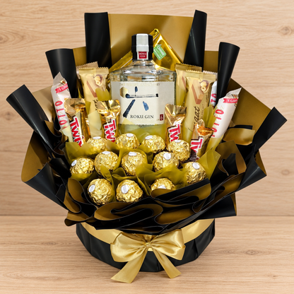 Roku Gin Luxus Geschenkbox mit Ferrero Rocher & Schokolade