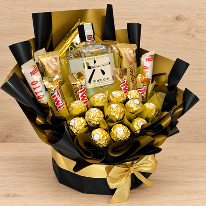 Roku Gin Luxus Geschenkbox mit Ferrero Rocher & Schokolade
