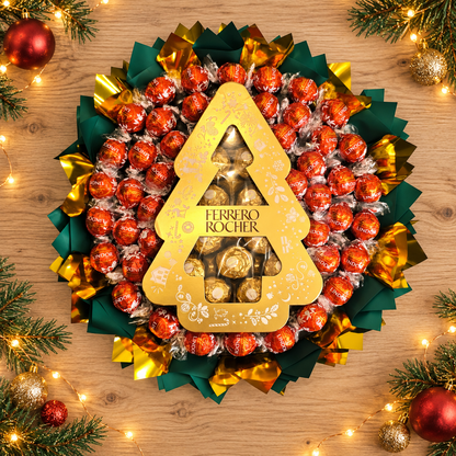 Lindor &amp; Ferrero Rocher bouquet – luxury chocolates in a festive Christmas bouquet