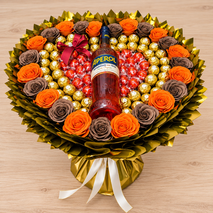 Luxus Pralinenstrauß mit Aperol, Ferrero Rocher & Lindt Lindor