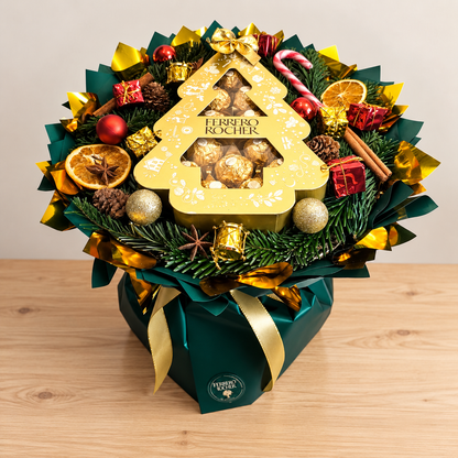 Weihnachtsstrauß Ferrero Rocher Tanne – Deluxe Schokoladengeschenk