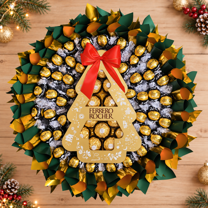 Ferrero Rocher & Lindt Lindor 70% Cacao Weihnachtsstrauß – Deluxe