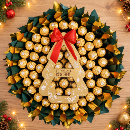 Deluxe Weihnachtsstrauß mit Ferrero Rocher und Pralinen-Weihnachtsbaum