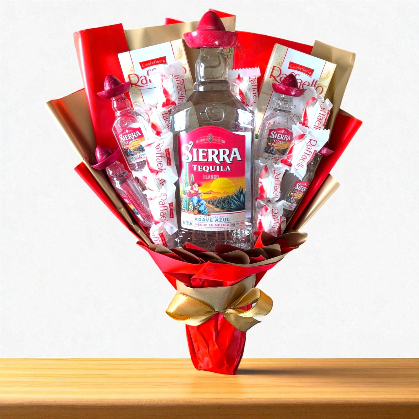 Tequila Geschenkstrauß „Sierra & Raffaello“ – Alkohol-Geschenk