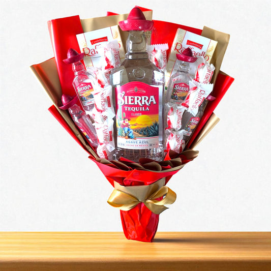 Tequila Geschenkstrauß „Sierra & Raffaello“ – Alkohol-Geschenk