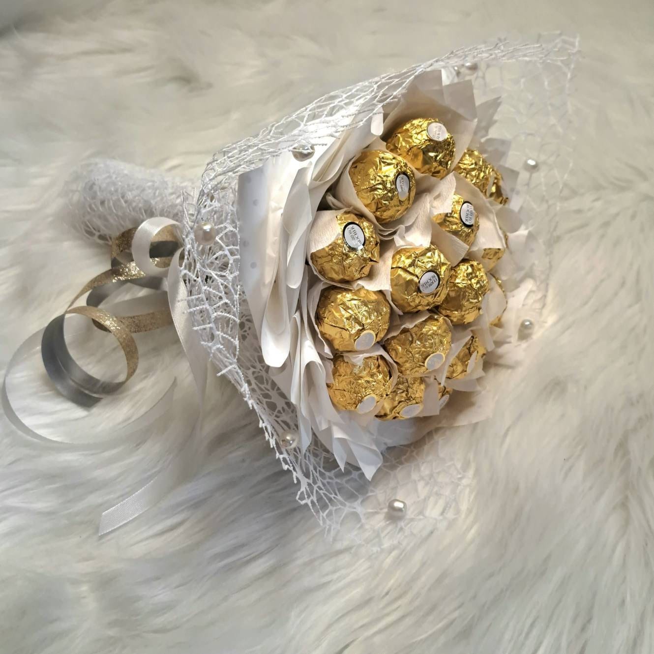 Pralinenstrauß Ferrero Rocher White