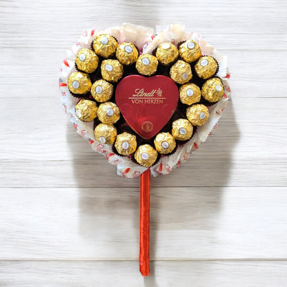 Mini Pralinen-Lolli Herz – Ferrero Rocher & Lindt „Von Herzen“