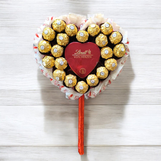 Mini Pralinen-Lolli Herz – Ferrero Rocher & Lindt „Von Herzen“