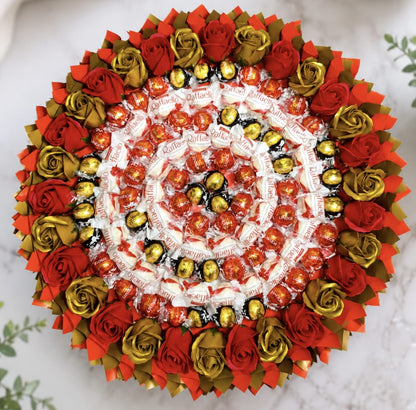 Premium Pralinenstrauß Rote Eleganz