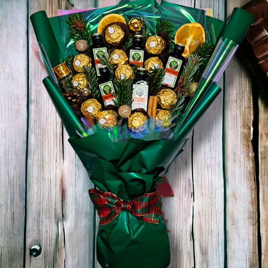 Essbarer Strauß mit Jägermeister & Schokolade – Weihnachtsgeschenk für Genießer