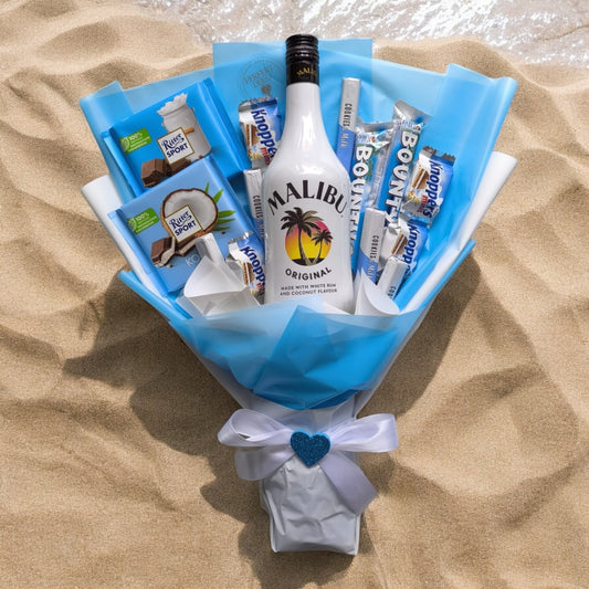 Edible bouquet "Blue Lagoon" - With coconut liqueur &amp; chocolates for special occasions