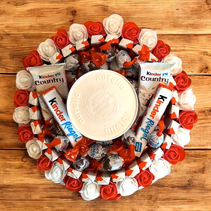 Luxuriöse Nutella-Geschenktorte – Perfektes Schoko-Bouquet mit Kinder-Süßigkeiten