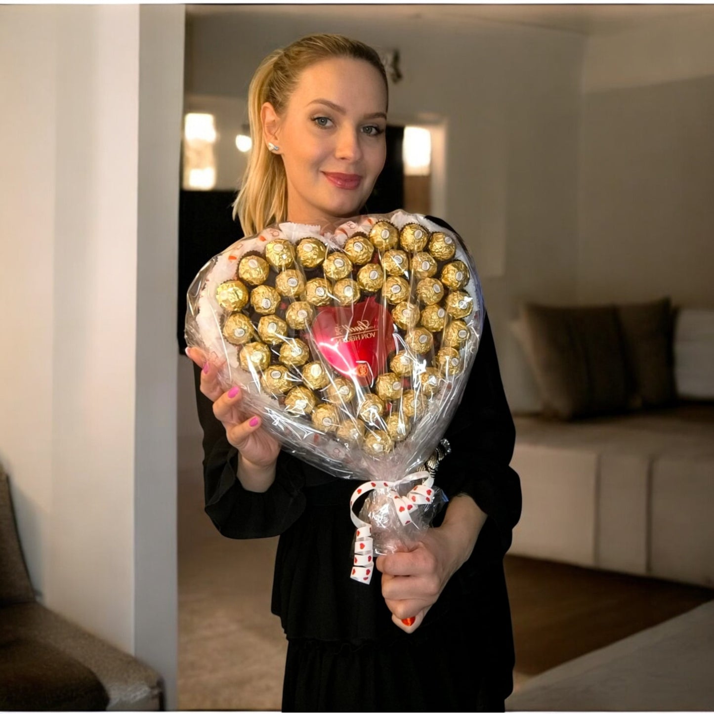 Herzförmiger Pralinen-Lolli – Ferrero Rocher & Lindt „Von Herzen“ Geschenk