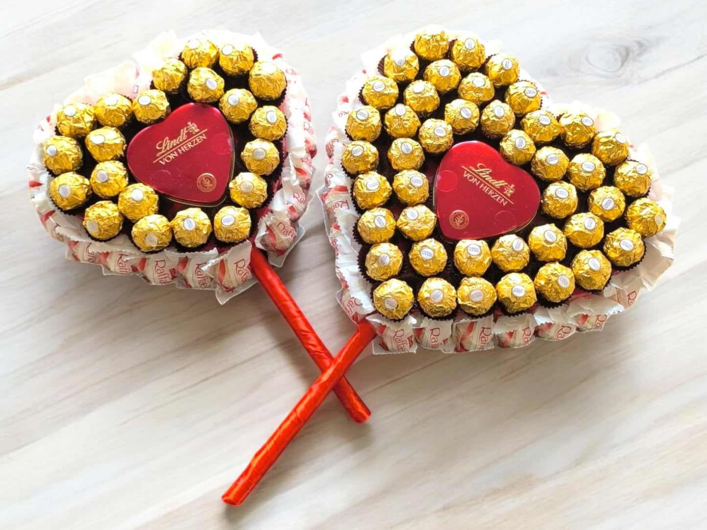 Mini Pralinen-Lolli Herz – Ferrero Rocher & Lindt „Von Herzen“