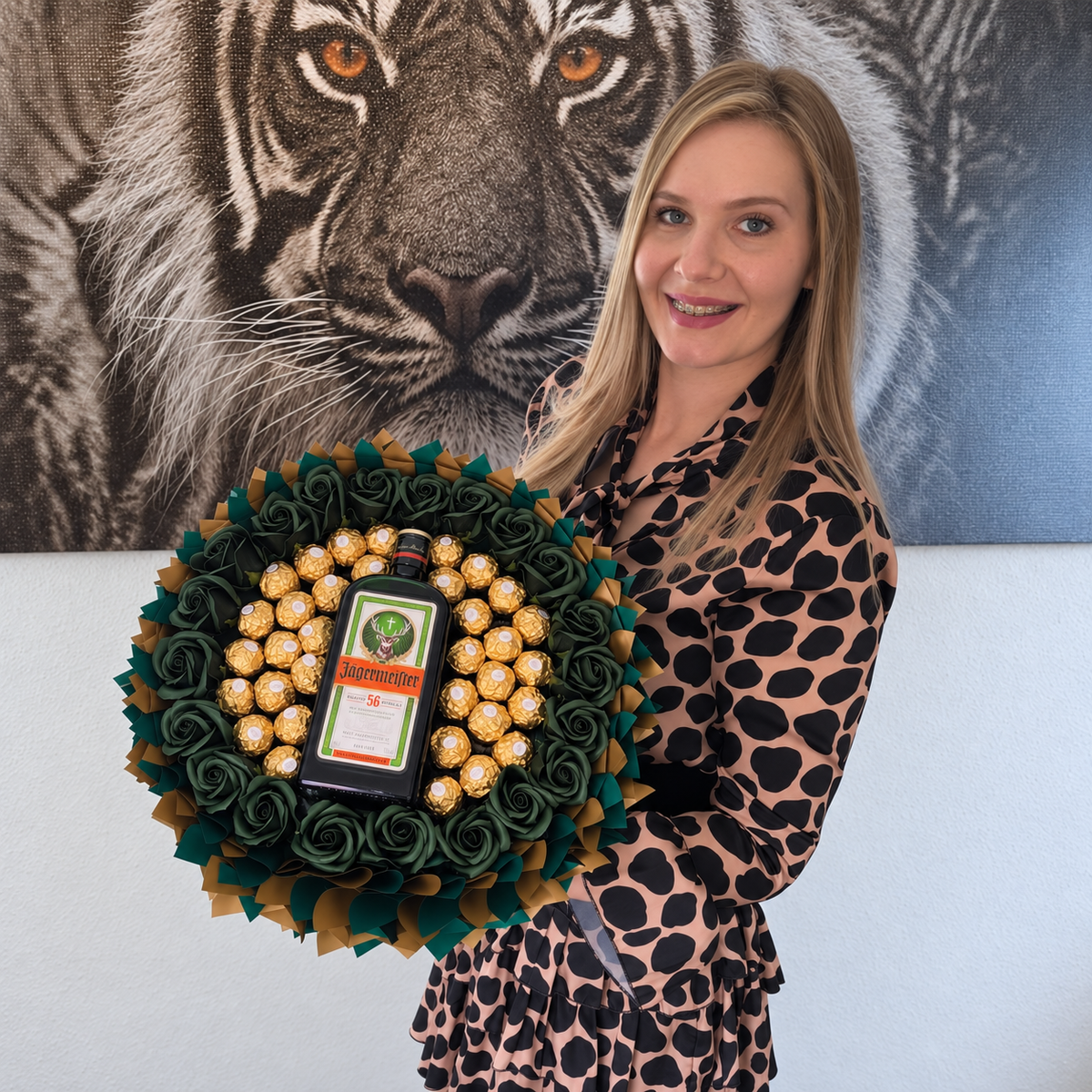 Jägermeister Geschenkstrauß mit Ferrero Rocher – Edles Geschenk für Genießer