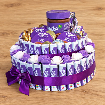 Handmade Milka cake – sweet gift made from delicate chocolate specialties