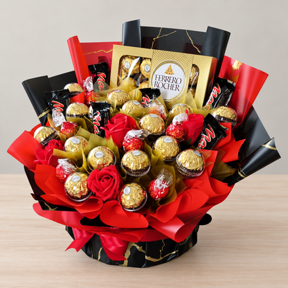 Mini Geschenkbox mit Ferrero Rocher, Lindt Lindor und Mars