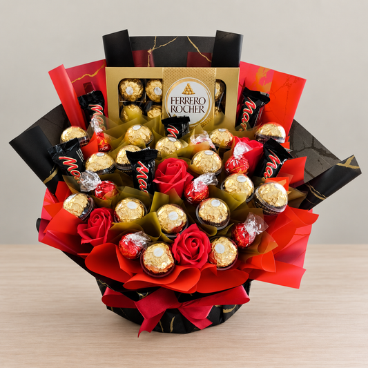 Mini Geschenkbox mit Ferrero Rocher, Lindt Lindor und Mars