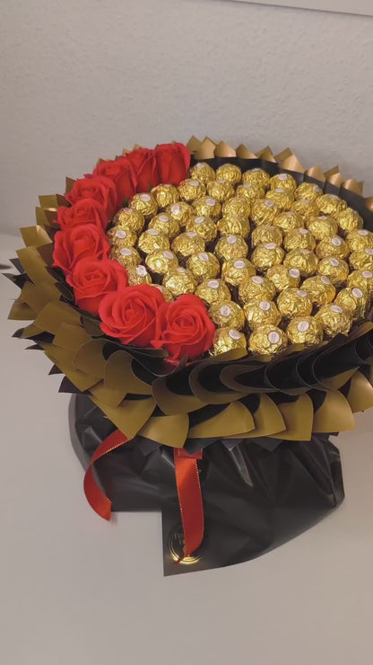 Luxuriöser Ferrero Rocher und Seifenrosenstrauß – Perfektes Geschenk für jeden Anlass