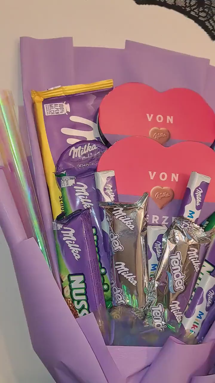 Edler Milka Schokoladenstrauß – Geschenkidee für Schokoliebhaber ...