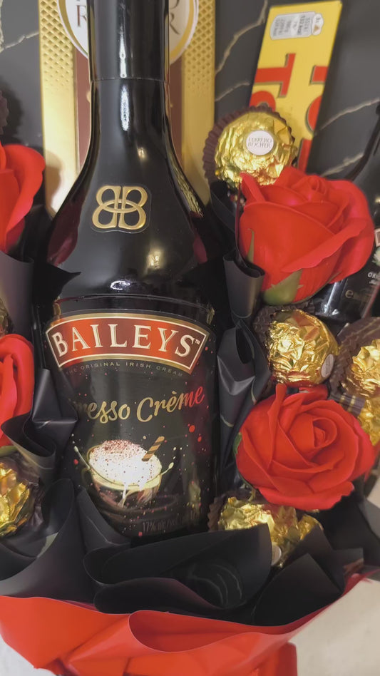 Essbarer Genussstrauß mit Baileys, Ferrero Rocher & Toblerone – Exklusives Geschenk für festliche Anlässe