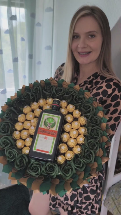 Jägermeister Geschenkstrauß mit Ferrero Rocher – Edles Geschenk für Genießer
