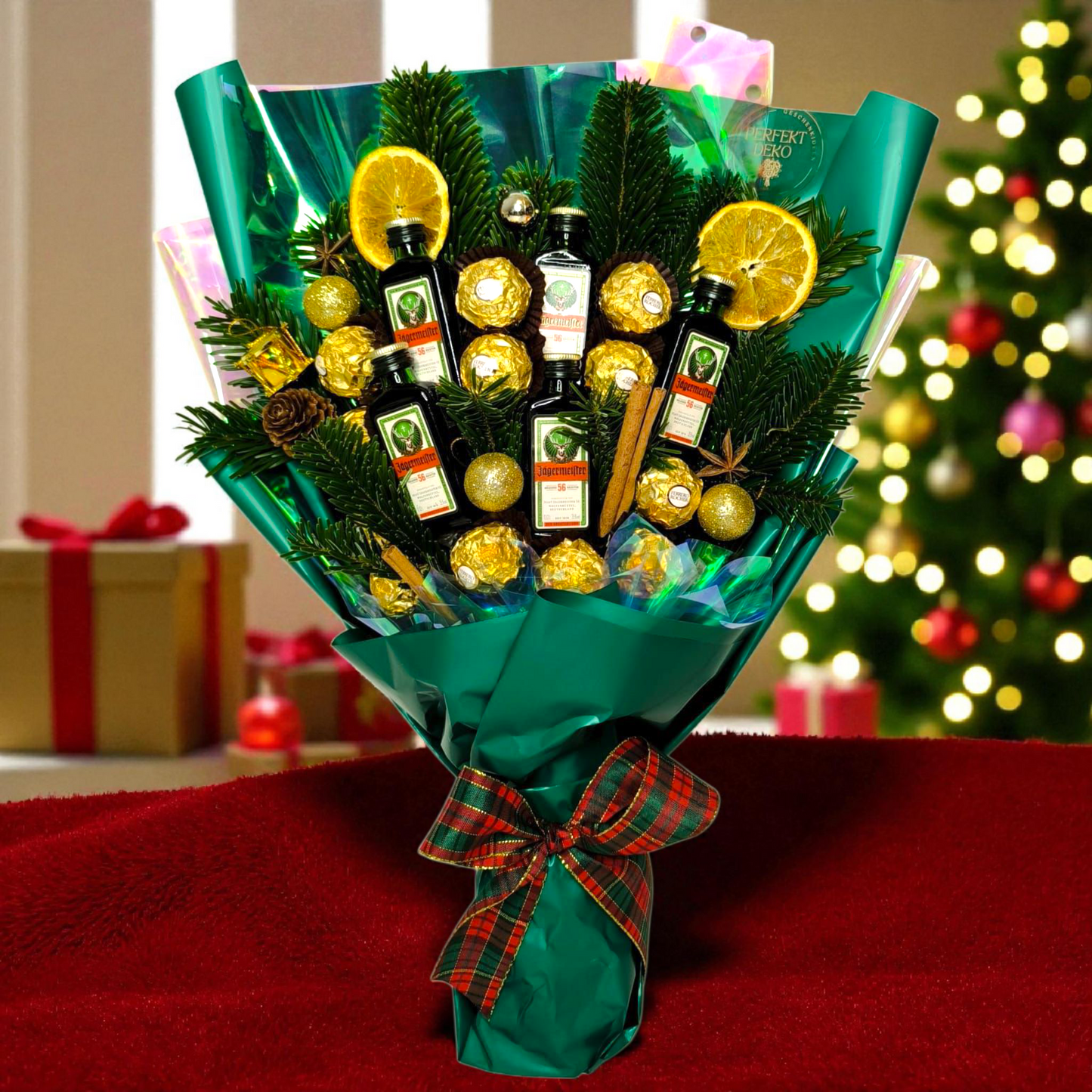 Essbarer Strauß mit Jägermeister & Schokolade – Weihnachtsgeschenk für Genießer