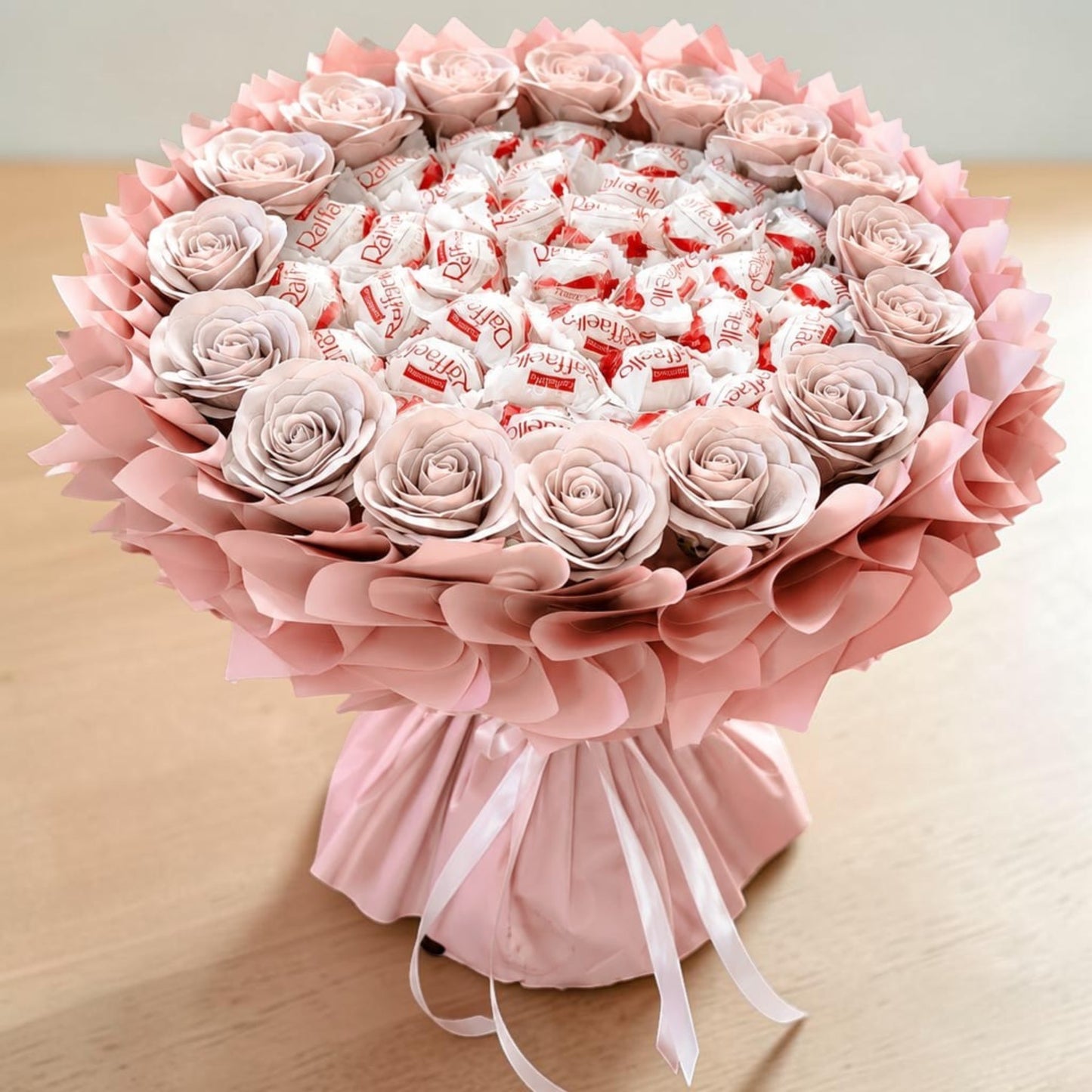 Raffaello Strauß mit Vintage Seifenrosen – Elegantes Geschenk zum Geburtstag
