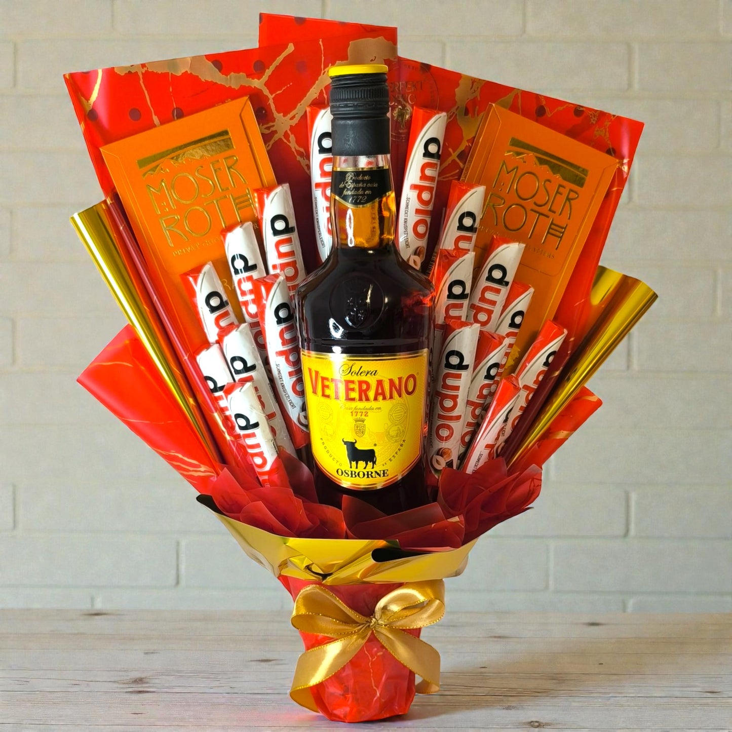 Süßigkeiten Strauss mit Veterano, Duplo & Moser Roth – Geschenkidee