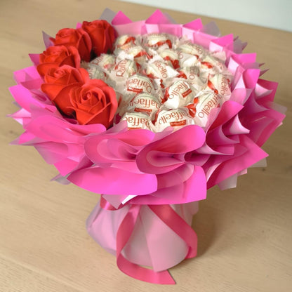Essbarer Strauß Mini "Raffaello&Rosen"