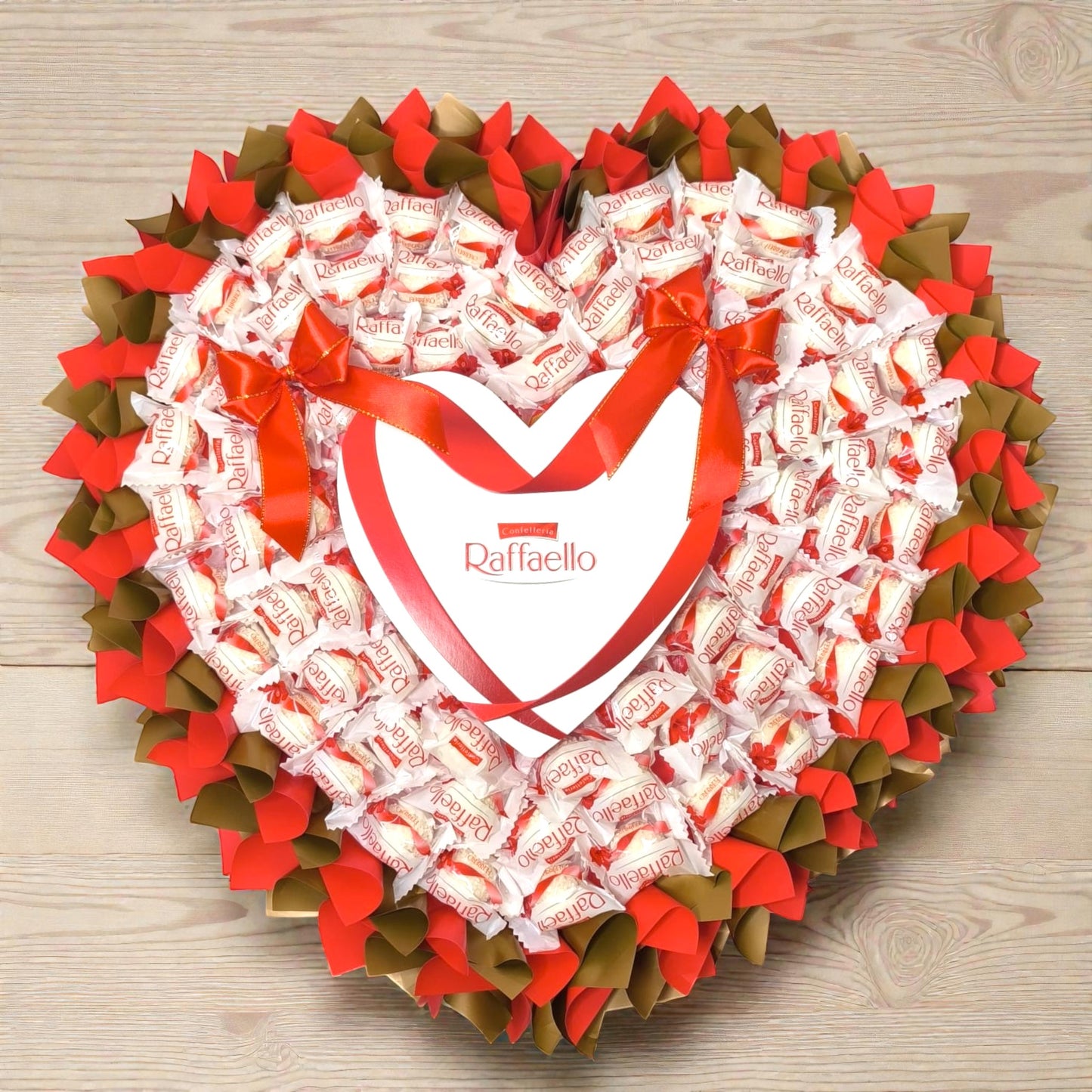 Raffaello Herz Strauß Deluxe XL – Luxuriöser Süßigkeitenstrauß in Herzform